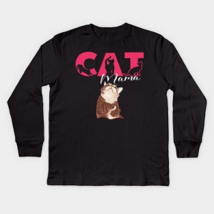 Cat mama Cat moms Kids Long Sleeve T-Shirt